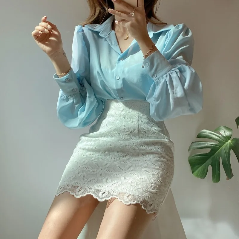 

Korean Loose Chic Women Blouse Simple Versatile Lapel Long Sleeve Shirt Elegant Women Shirt Tops Pink Tops