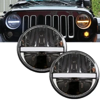 2pcsset 7 inch led headlight projector light drl high low beam driving lamp for jeep wrangler