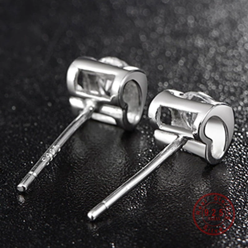 Серьги гвоздики в форме сердца серьги с кубическим цирконием AAA для девочек