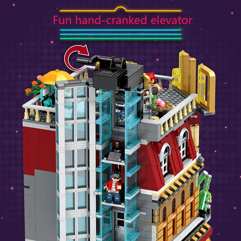 5 в 1 ночной клуб Creator City светодиодный набор блоков для уличного строительства