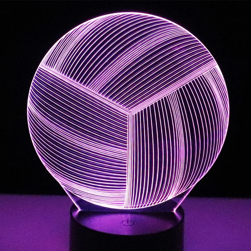 Светодиодный 3d светильник для волейбола лампа украшения дома с 7 цветсветильник