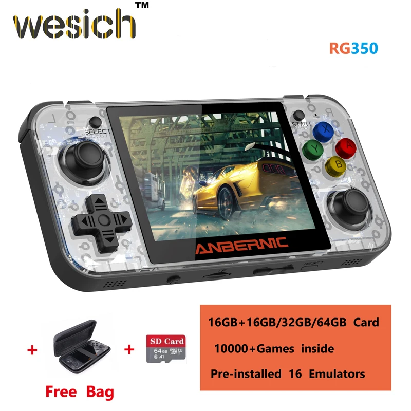 Консоль игровая Wesich Linux RG350 3 5 дюйма 16 + 32/64 ГБ 10000 игр RG 350|Портативные игровые