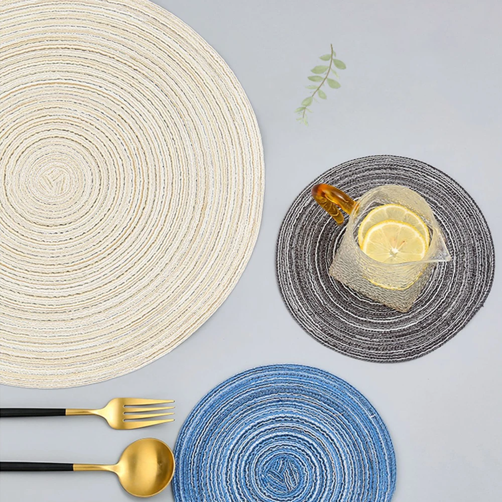 

4pc/set High Quality Round Coaster Tableware Non-slip Table Mat Western Placemat Kitchen Accessories Decoration Home Mat Coaster
