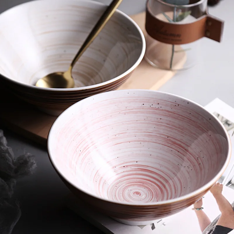 Керамическая чаша ручной росписи в японском стиле миска для рамен риса столовые