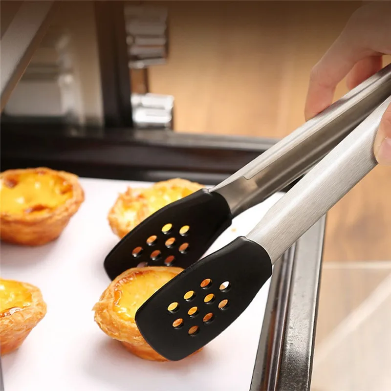 Силиконовые щипцы из нержавеющей стали кухонные для приготовления пищи стейк