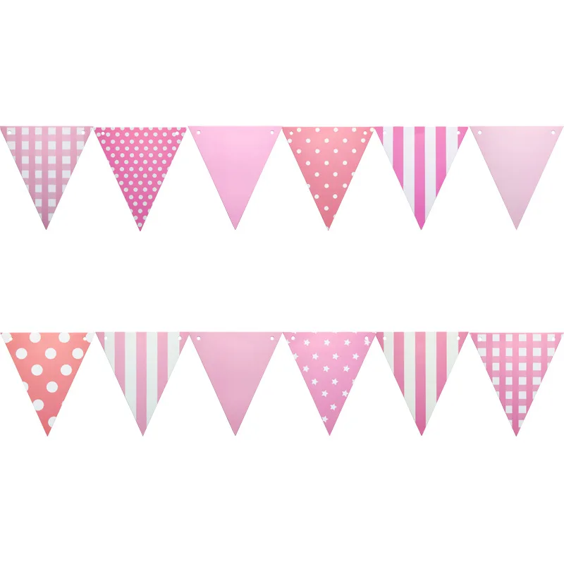 Красочные гирлянды на день рождения хлопковые флажки баннеры украшение для