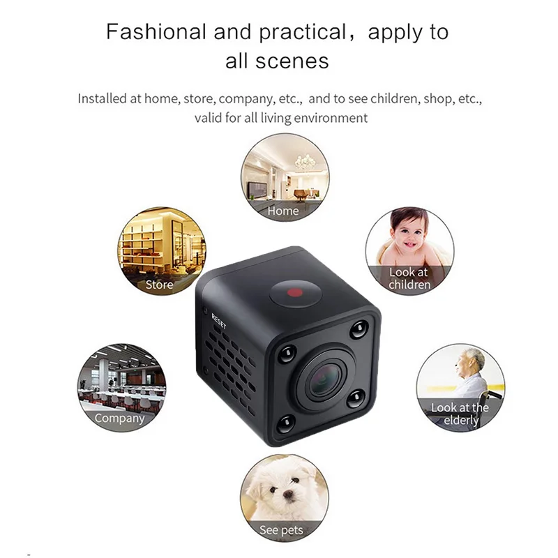 

Mini Camera 1080P HD WiFi IP Camera AI Human Detection Night View Activity Alerts Cameras Support TF card For Home/Cats/pets