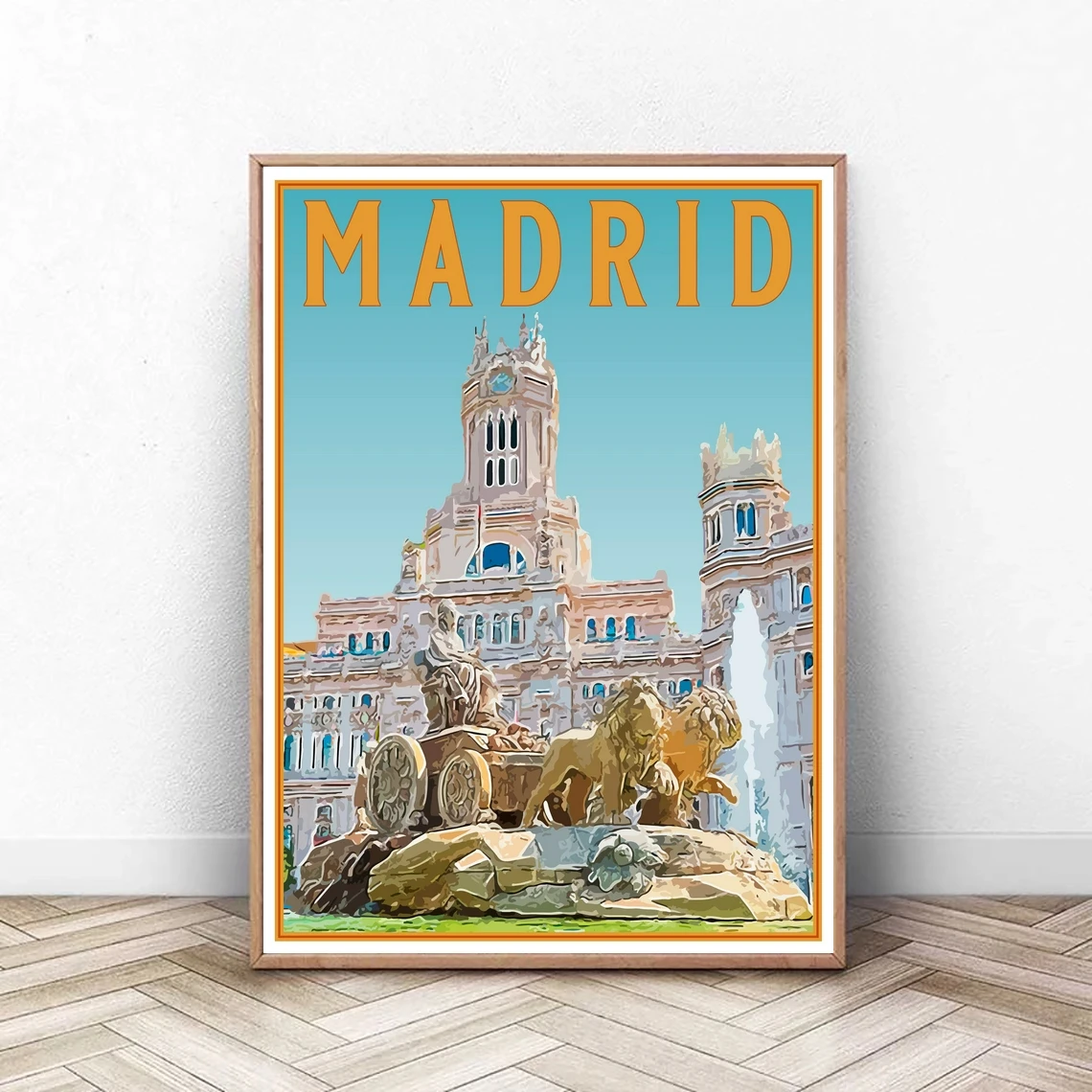 

Madrid Travel Poster, Vintage Serigraph Style Poster, Spain, Wall Art, Art Print, Travel, Vacation, Souvenir, Frame Not Included