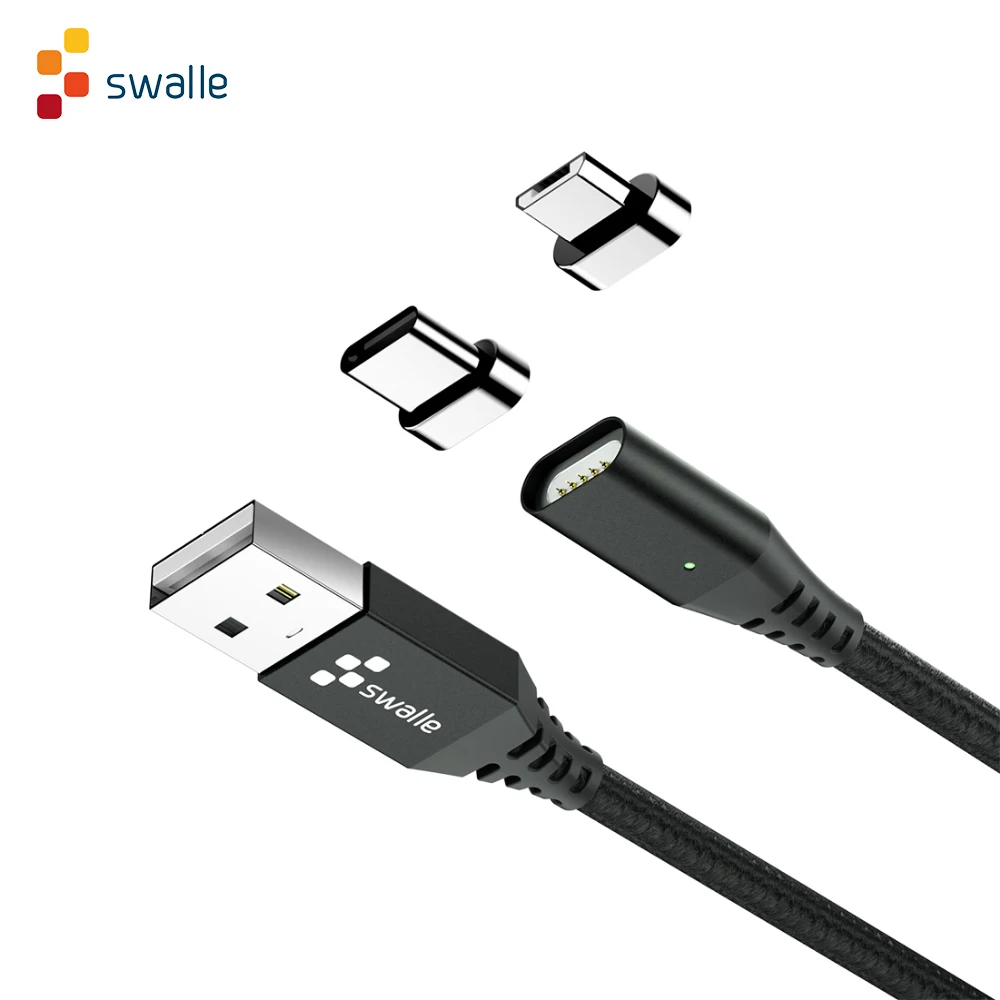 Магнитный кабель для быстрой зарядки Swalle Micro USB Type C Samsung S8 S9 Plus зарядный Iphone X XR XS