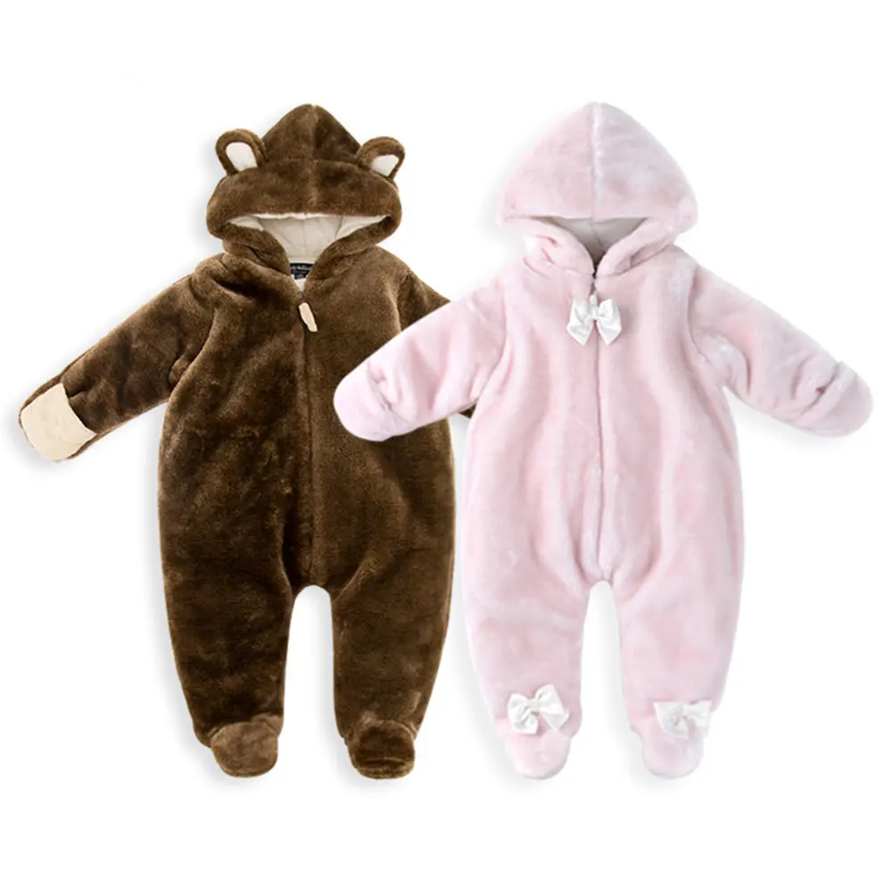 Осенне зимнее боди для новорожденных Милая плотная детская одежда с принтом в