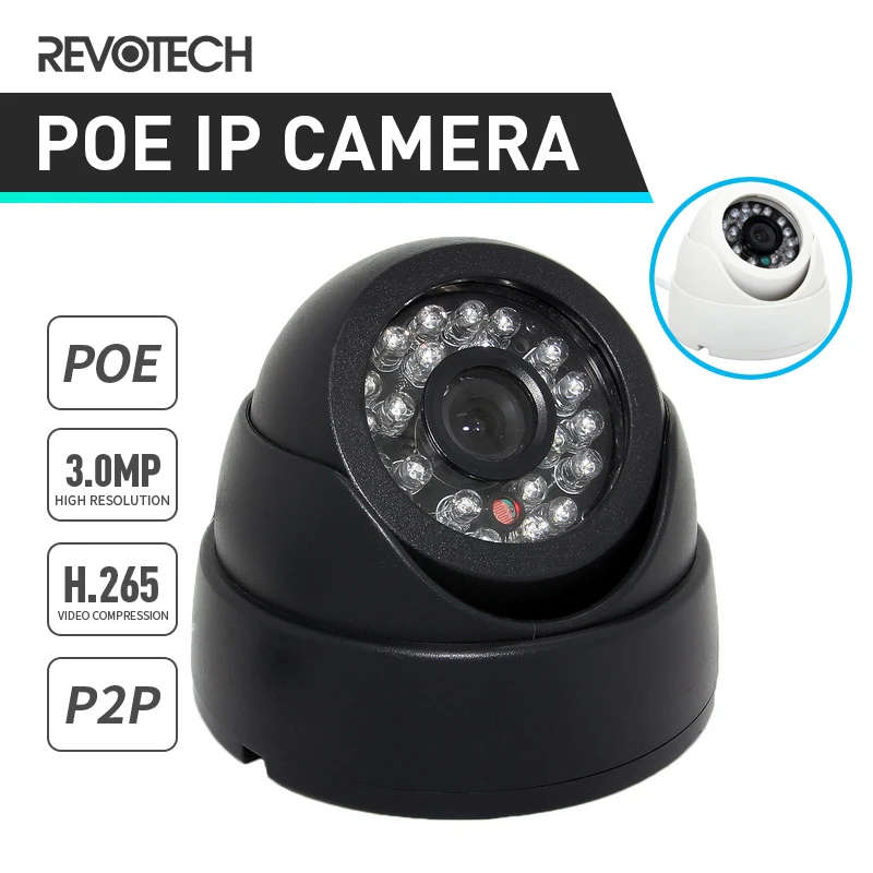 IP камера видеонаблюдения H.265 POE HD 3 Мп 1296/1080P 24 светодиода|Камеры видеонаблюдения| |