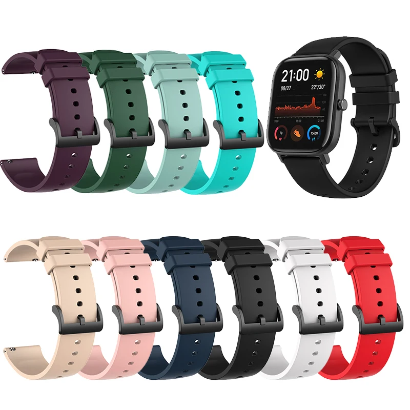 Спортивный силиконовый ремешок для Xiaomi Huami Amazfit GTS/GTR на запястье GTS 42 мм
