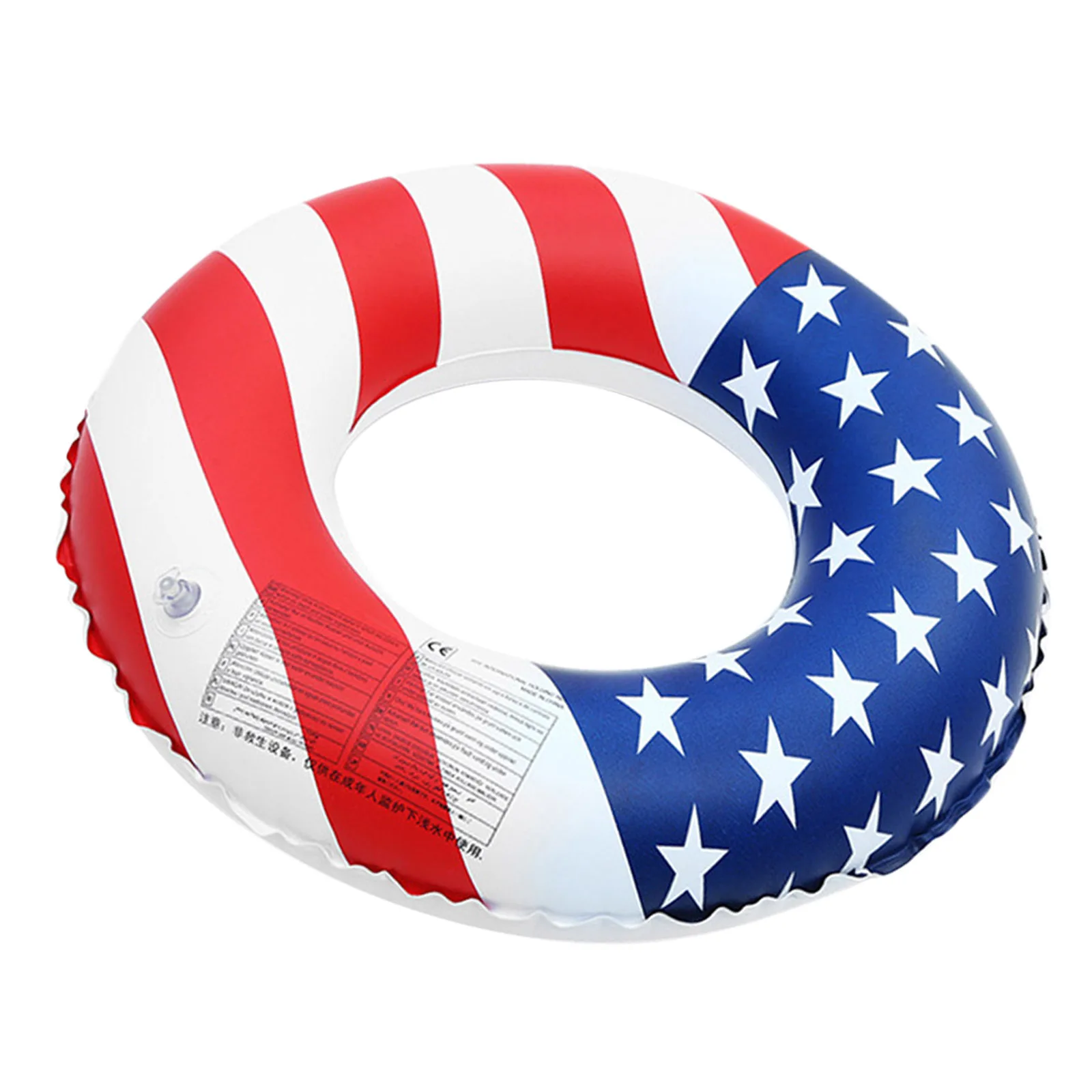 

Утолщенный надувной плавательный круг из ПВХ с американским флагом, плавающий бассейн с ручками, шезлонг для плавания, игрушки для воды и пл...