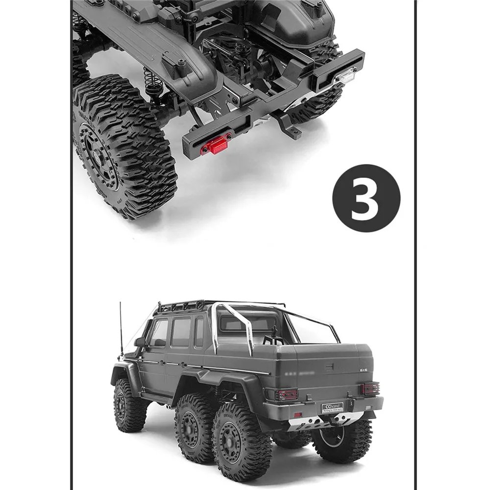 Металлический задний бампер для TRAXXAS TRX6 TRX 6 Benz G63 6X6 с буксировочный крюк лампа