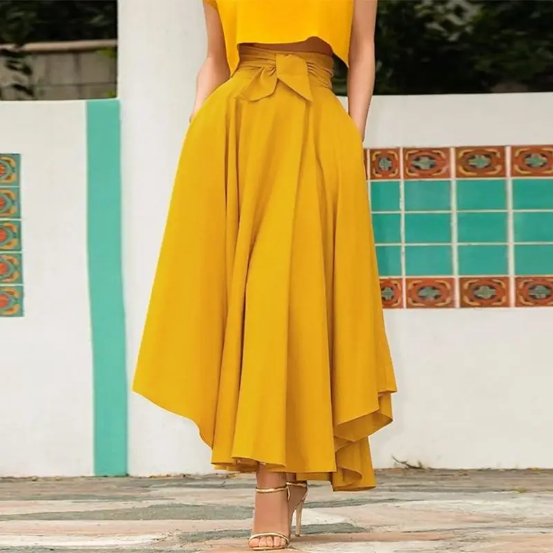 

Women Spring Sundress ZANZEA 2023 Stylish High Waist Maxi Dress Casual Asymmetrical Vestidos Female Solid Skirts Oversized Robe