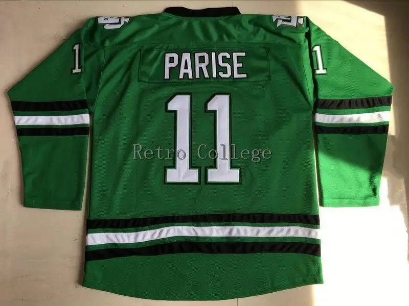 Северная Дакота файтинг Су 11 Zach Parise мужская хоккейная Майка с вышивкой под любой