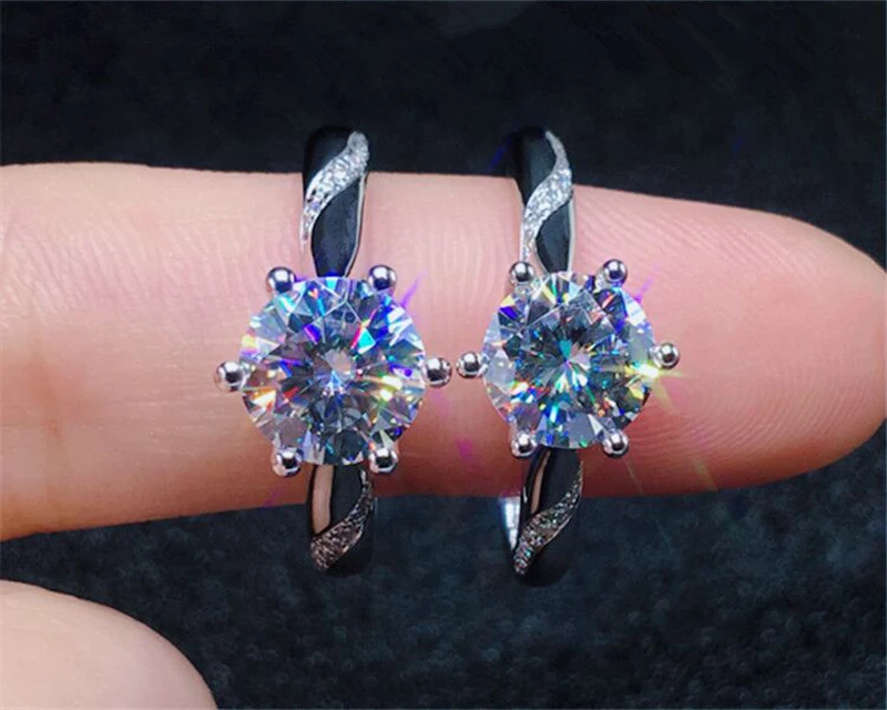 

Fashion Luxury 925 Solid Silver Rings Women Luxury Style 1ct Zirconia Diamond Fine Jewelry Anniversary Ring