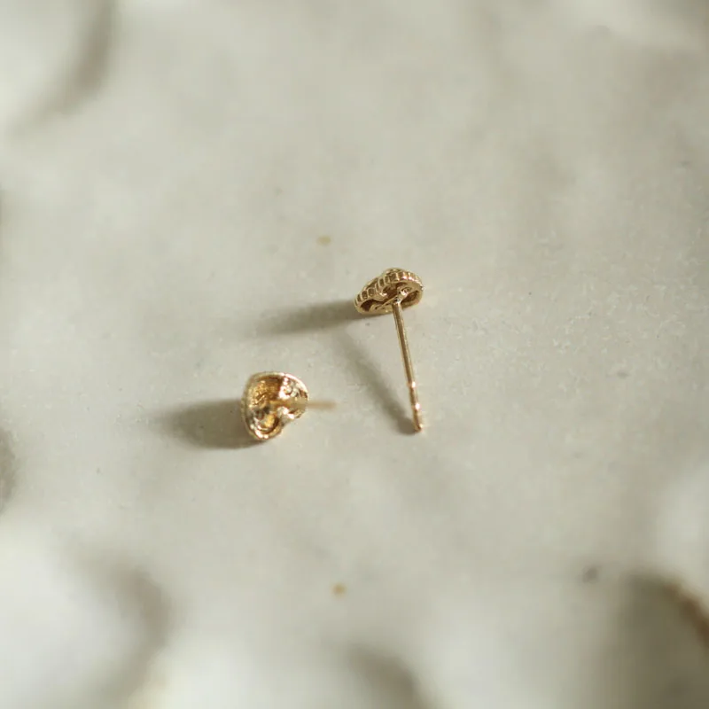 Серьги гвоздики в виде сердца из твердого золота 9K14K ювелирные изделия