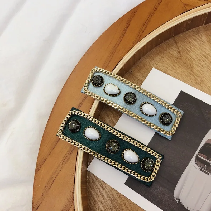 

Oaoleer Fashion Women Hair Clips Barrettes Sliver Rhinestones Pearl Hair Pins Holder For Women Girls 1 Piece Hair Accessories