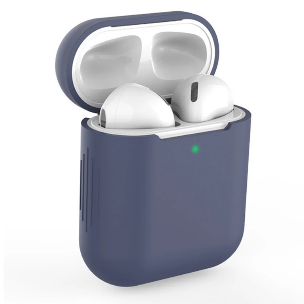 Deep blue Чехол для наушников для Apple AirPods 1 2 силиконовый чехол Беспроводная Bluetooth сумка для наушников Защитный для AirPod Air pods Тонкий чехол - Цвет: Deep blue