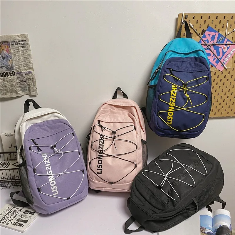 

Модный женский рюкзак из ткани Оксфорд, вместительный школьный ранец для студентов, модные легкие дорожные портфели контрастных цветов