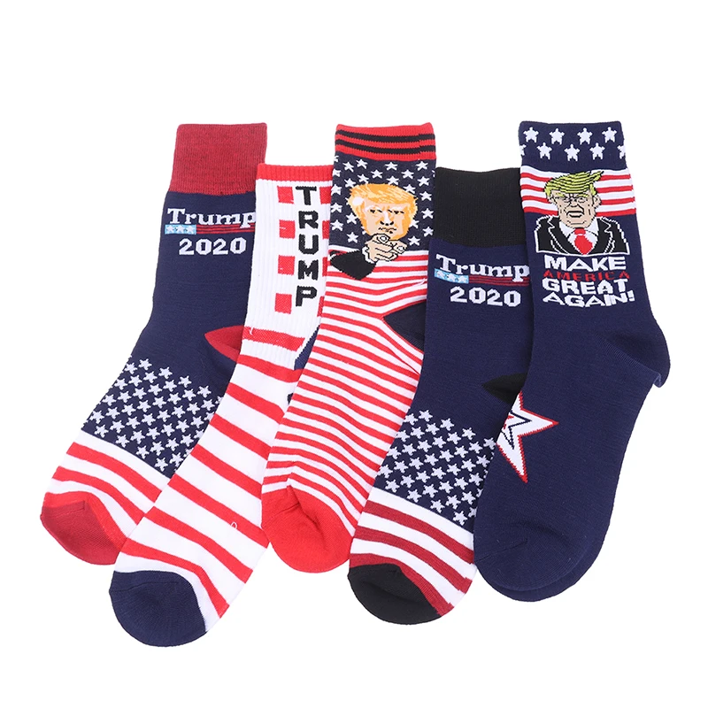 Оригинальные спортивные носки в полоску с изображением Дональда Трампа забавные