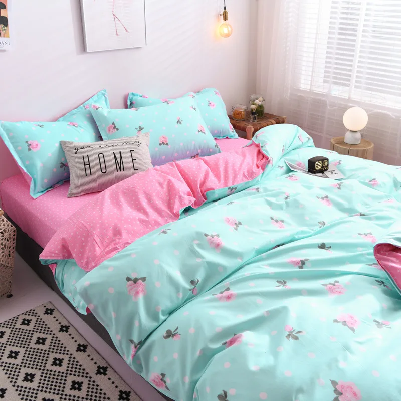 

Комплект постельного белья из 4 предметов, Комплект постельного белья в скандинавском стиле с пододеяльником и двойным покрытием, домашний ...