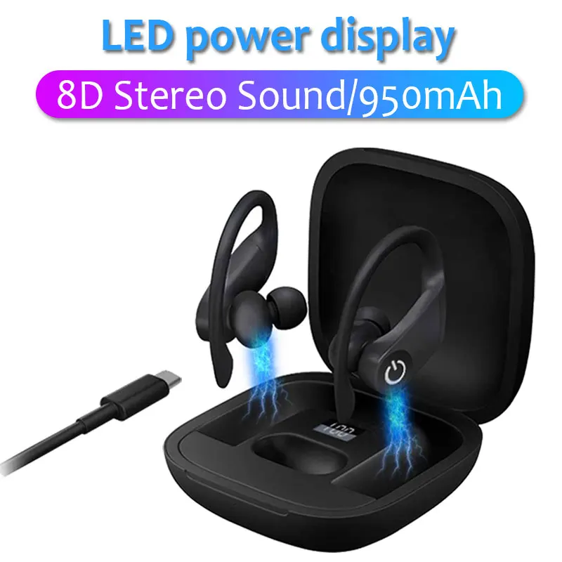 B5 TWS Bluetooth 5 0 беспроводные наушники 8D стерео с шумоподавлением светодиодный