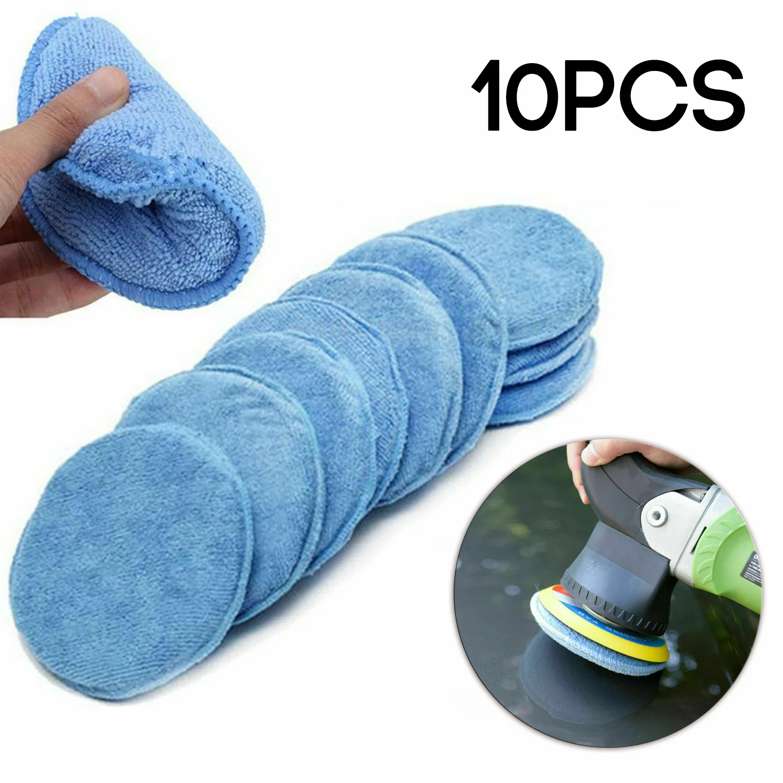 

2020 New 10PCS Car Washing Cleaning Polishing Pad Foam Sponge Microfiber Waxing 4.7 Inch Brand New And High Quality