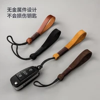 high quality handmade genuine leather car keychain car remote control key pendant suitable for all car keys diy ladies and men