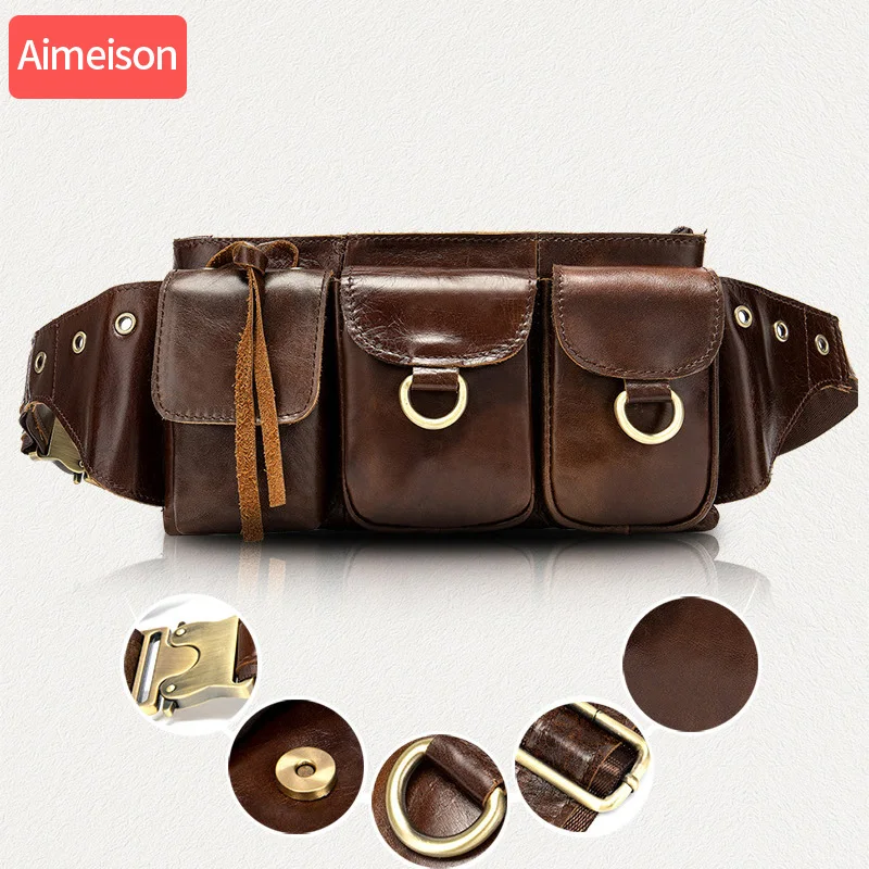 Поясная Сумка Aimeison из натуральной кожи забавная Сумочка для телефона дорожный