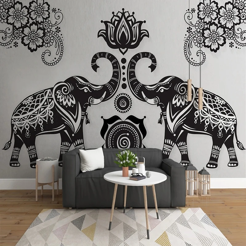 

Custom Any Size Wallpaper 3D Self-Adhesive Simple Animal Elephant Background Wall Paper Papel De Parede Fresco Tapety Sticker