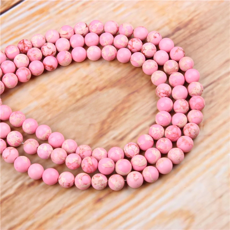 

4/6/8/10/12mm Emperor Fan Natural Stone Beads Loose Stone Round Beads For DIY Jewelry Bracelet Necklace Make