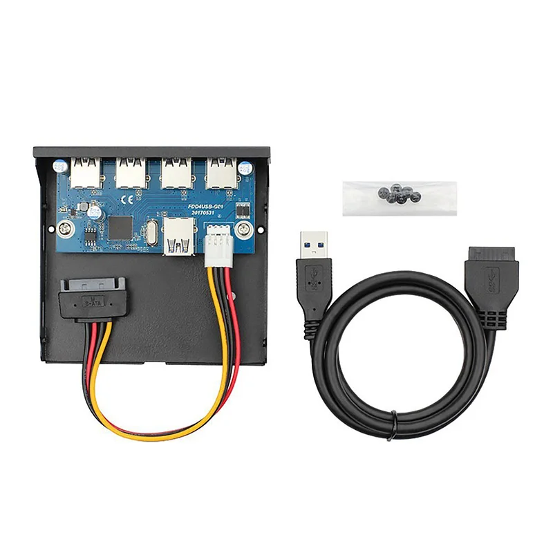 En-Labs 4 порта мульти USB-C USB 2,0 USB 3,0 концентратор разветвитель Передняя панель комбинированный кронштейн адаптер для рабочего стола 3,5 дюймов флоппи-отсек