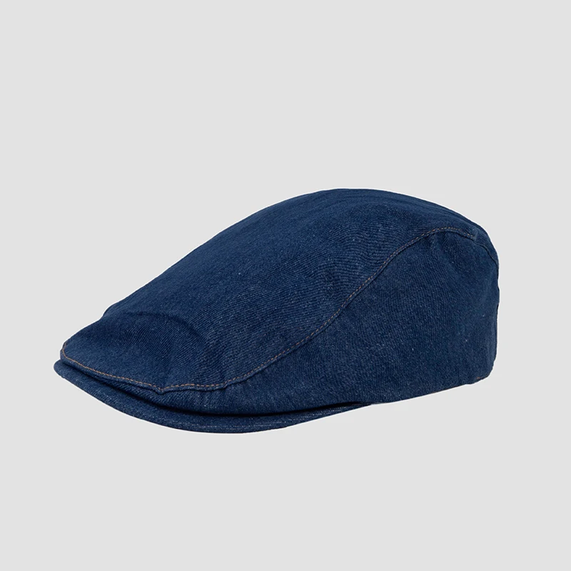 

Washed Denim Newsboy Cap Solid Color Bone Men Women Gatsby Retro Hat Driver Flat Hat Cortical Regulation Forward Cap