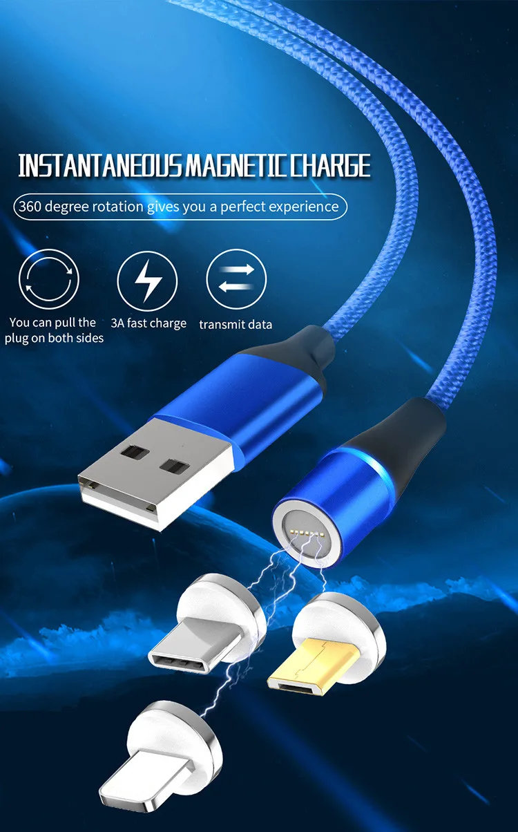 AIREACH Магнитный Micro USB кабель для iPhone samsung Android мобильный телефон Быстрая зарядка usb type C кабель магнит зарядное устройство провод шнур