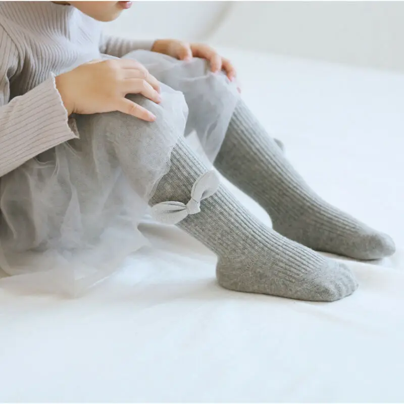 2019 г. Осенне зимние детские колготки для маленьких девочек Однотонные полосатые