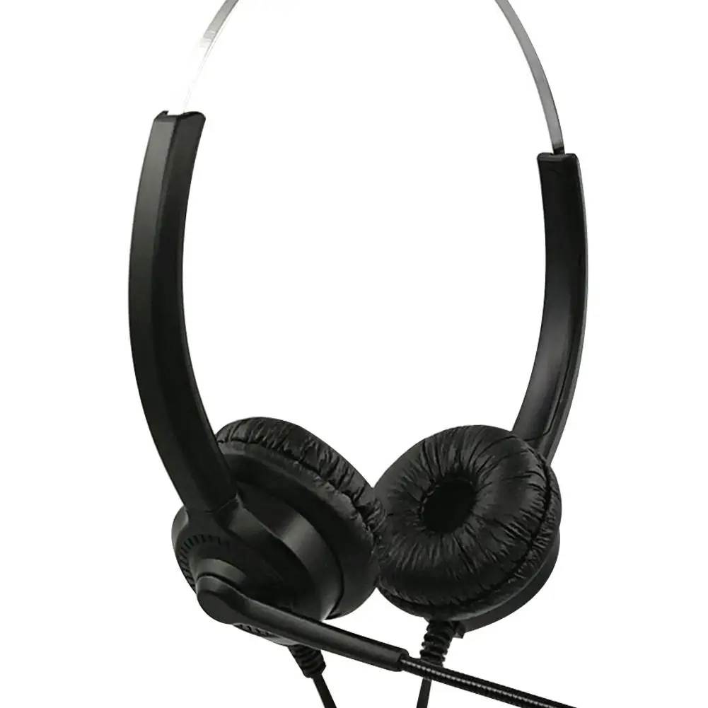 

Telephone Headset Binaural with Noise Cancelling Microphone Wired Phone Headphones for Customer Service Call HOT SALE!