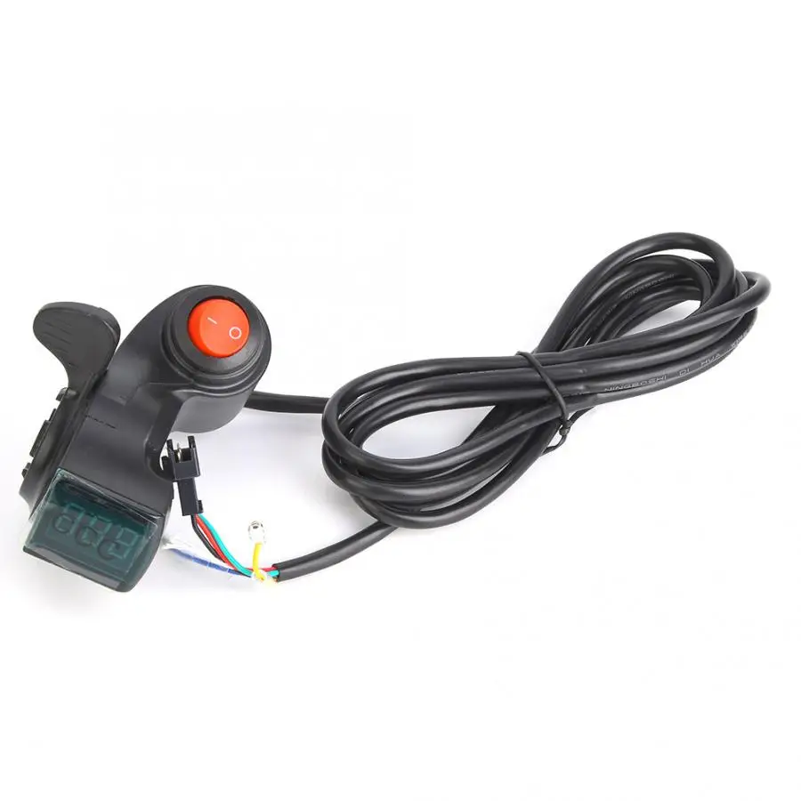 E-Bike Thumb Throttle Voltage Display Switch Handle Finger Throttle E-bike Electric Bicycle Vehicle 12V to 99V Thumb Throttle