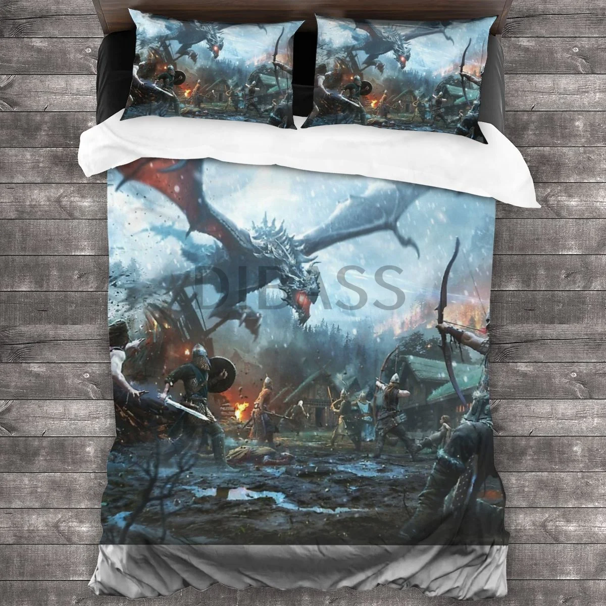 

Комплект постельного белья Skyrim с 2 наволочками, Комплект постельного белья из мягкой микрофибры, пододеяльник