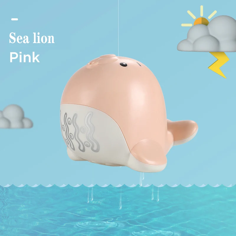 Sea Lion(Pink) Детская ванна игрушечное животное пляжная ванна, бассейн Классические игрушки для детей морской Лев Слон родитель-ребенок интерактивный - Цвет: Sea Lion(Pink)