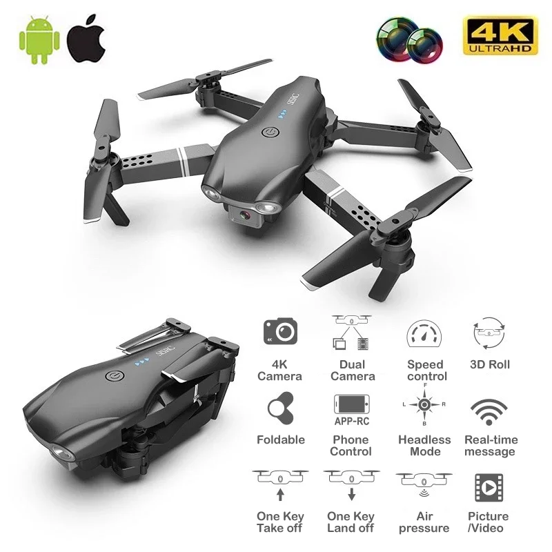 

RC Drone UAV Quadcopter FPV WIFI with 4K UHD Camera Aerial Photography Remote Control Aircraft Helicopter JIMITU Toy Gift