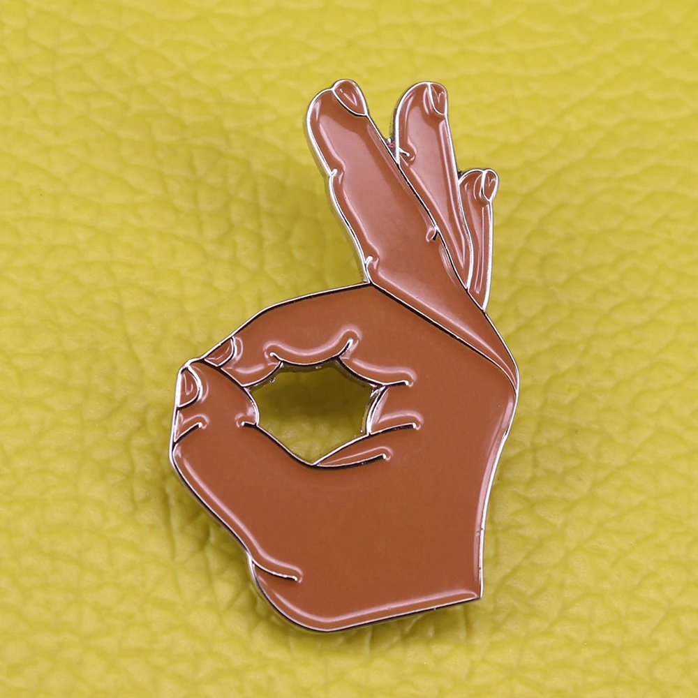 OK Circle Game Hand эмалированная заколка хороший палец значок Интернет-мем подарок |