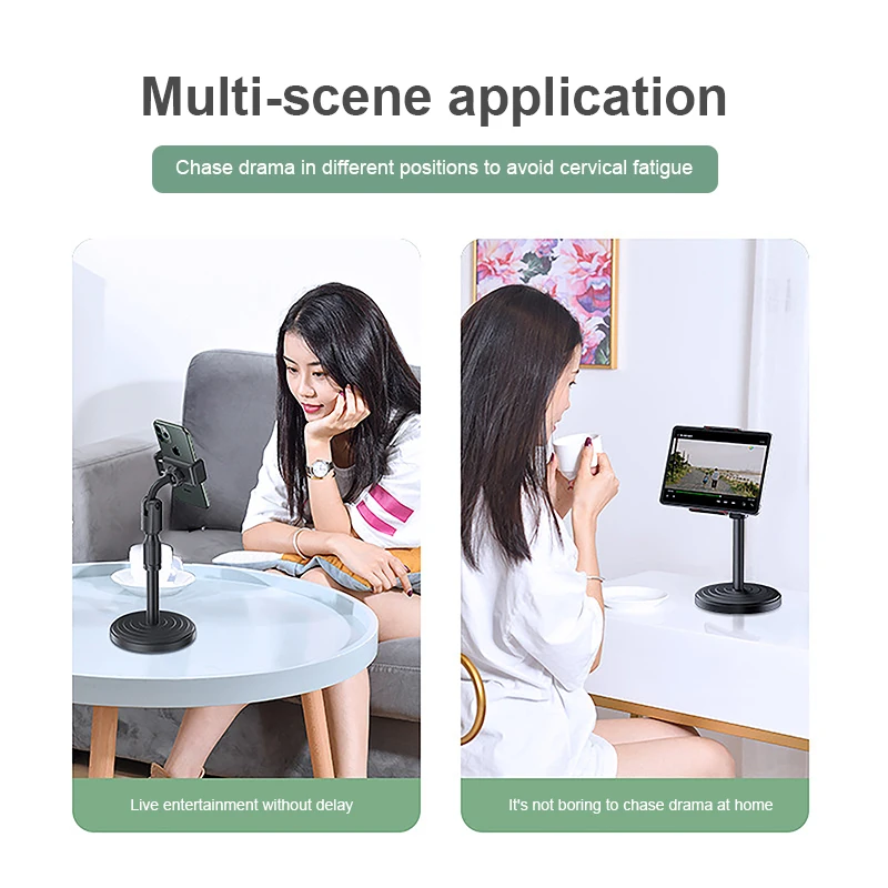 Desktop Stable Cell Phone Holder Stand For Live Streaming Video Call Round Base Smartphone Monopod Portable Tripe Mobile | Мобильные