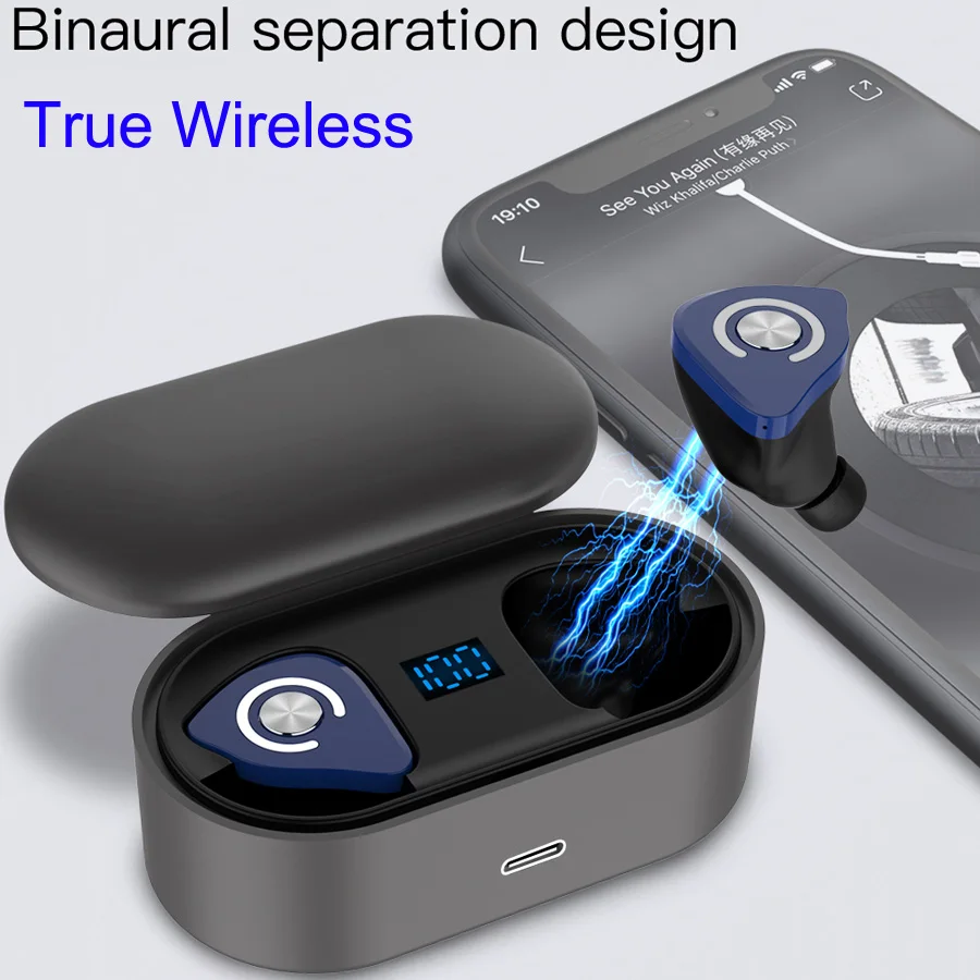 M9 TWS Bluetooth наушники беспроводные наушники 8D стерео настоящие беспроводные наушники спортивные HiFi бас гарнитура с двойным микрофоном