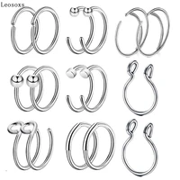 leosoxs stainless steel lip nail nose ring 16 sets best selling accessories nose nail puncture jewelry europe and america