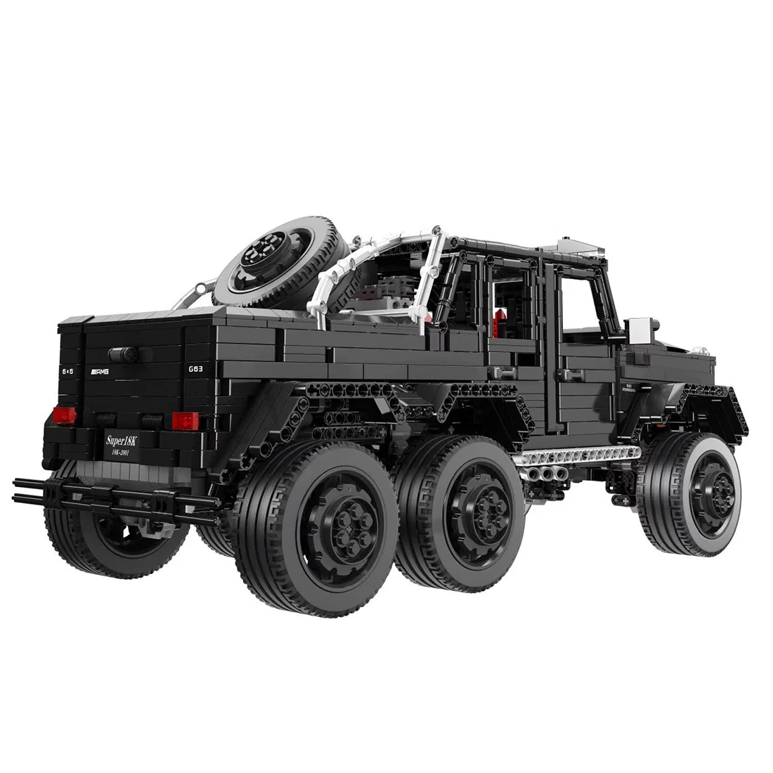 

3300Pcs 1:8 Six Wheeled Vehicle Small Particle Building Blocks Assembly Car Toy - Black