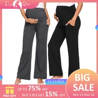 women maternity pants stretch comfy lounge pants widestraight versatile pregnancy trousers mama lounge pants women with pockets