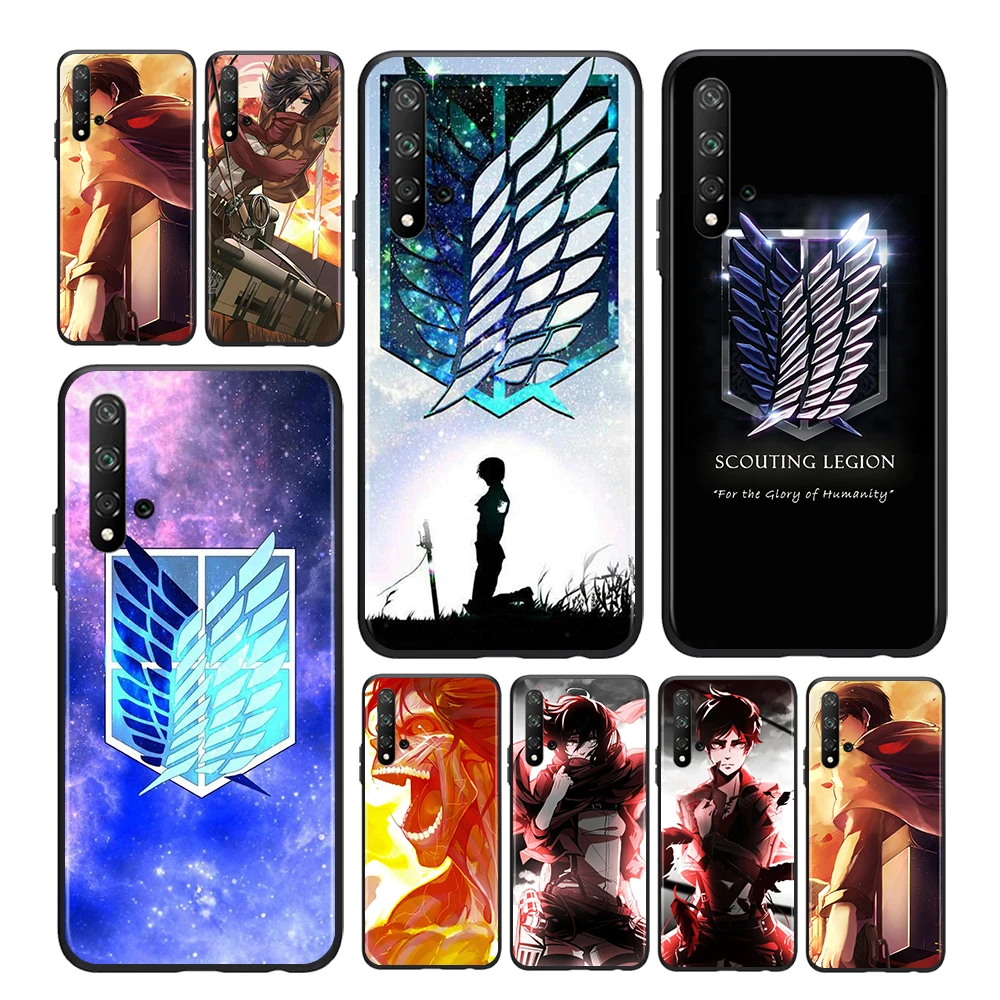 

Anime attack on Titan For Honor Magic 3 View 20 10X 10i 10 X10 9N 9X 9C 9A 9S 9 V9 Lite Pro Plus 5G Black Phone Case Capa