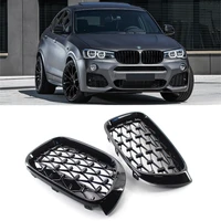 a pair car front kidney grill diamond style racing grills for bmw f25 f26 x3 x4 2014 2018 auto accessories